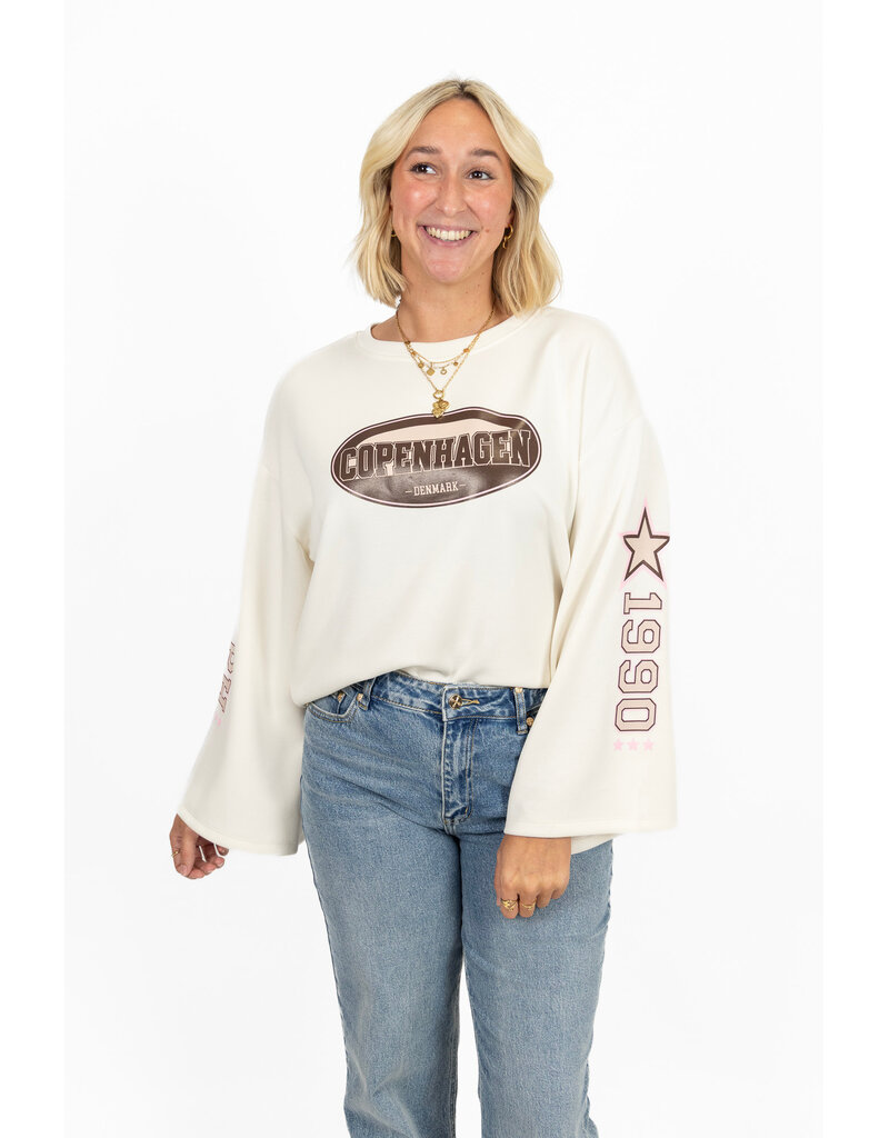 21Jewelz Oversized longsleeve met sterren - ecru