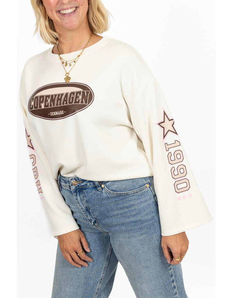 21Jewelz Oversized longsleeve met sterren - ecru