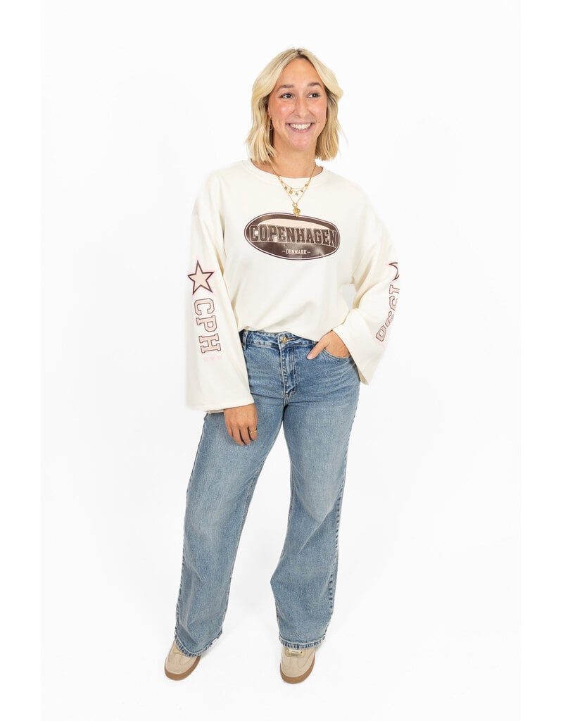 21Jewelz Oversized longsleeve met sterren - ecru