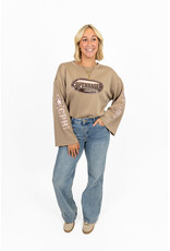 21Jewelz Oversized longsleeve met strerren - taupe