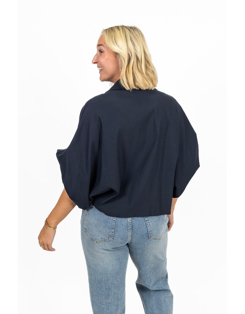 21Jewelz Blauwe oversized blouse in travelstof | 21Jewelz