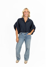 21Jewelz Blauwe oversized blouse in travelstof | 21Jewelz