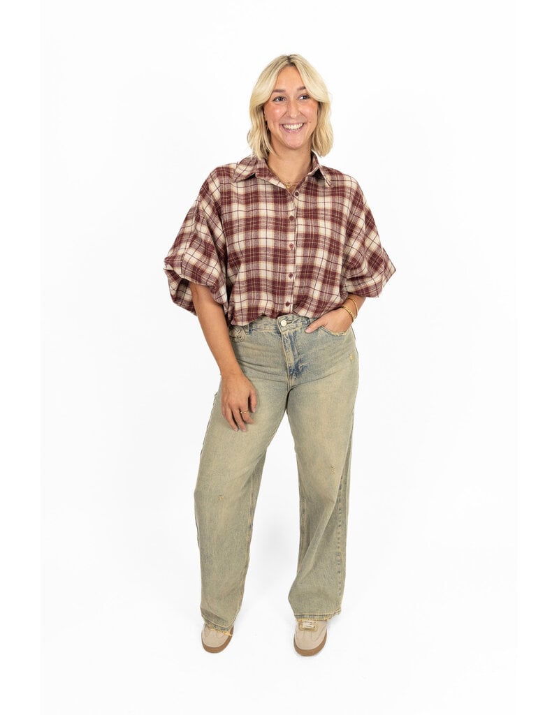 Queen Hearts Destroyed wide leg jeans - washed blue