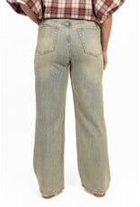 Queen Hearts Destroyed wide leg jeans - washed blue