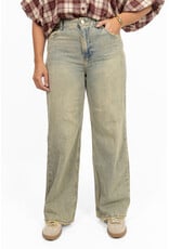 Queen Hearts Destroyed wide leg jeans - washed blue