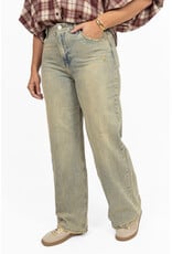 Queen Hearts Destroyed wide leg jeans - washed blue