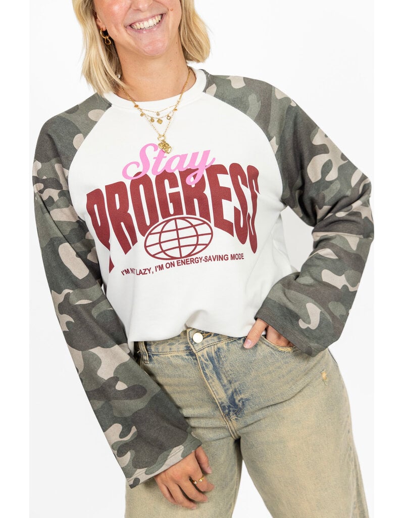 21Jewelz Camo longsleeve met tekst