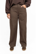 Laulia Barrel jeans met panterprint