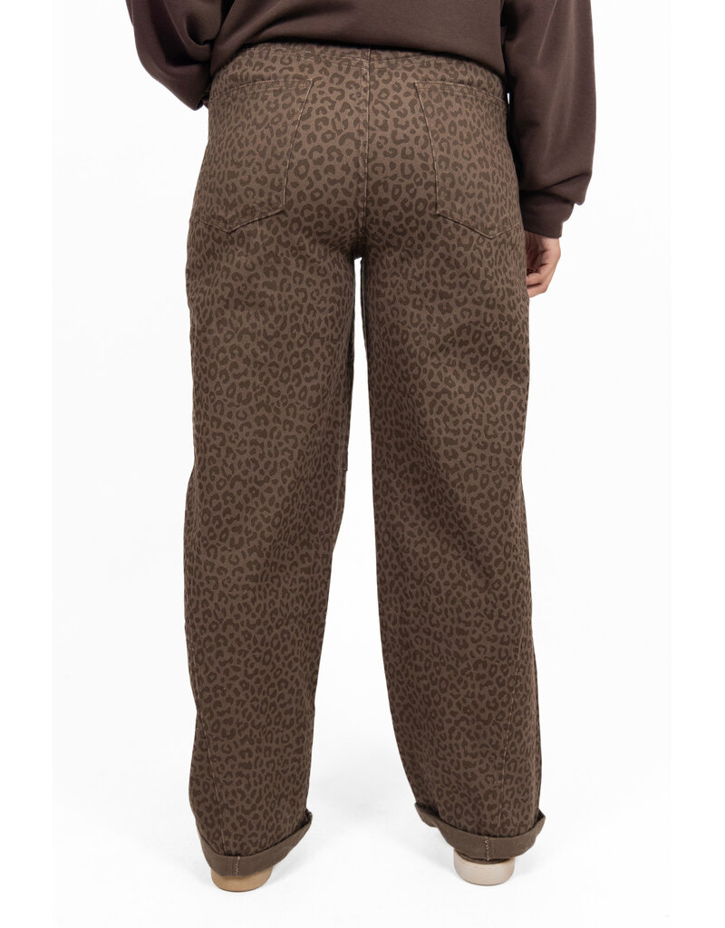 Laulia Barrel jeans met panterprint