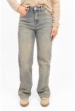 Redefined Wide leg jeans met lichte wassing - blauw