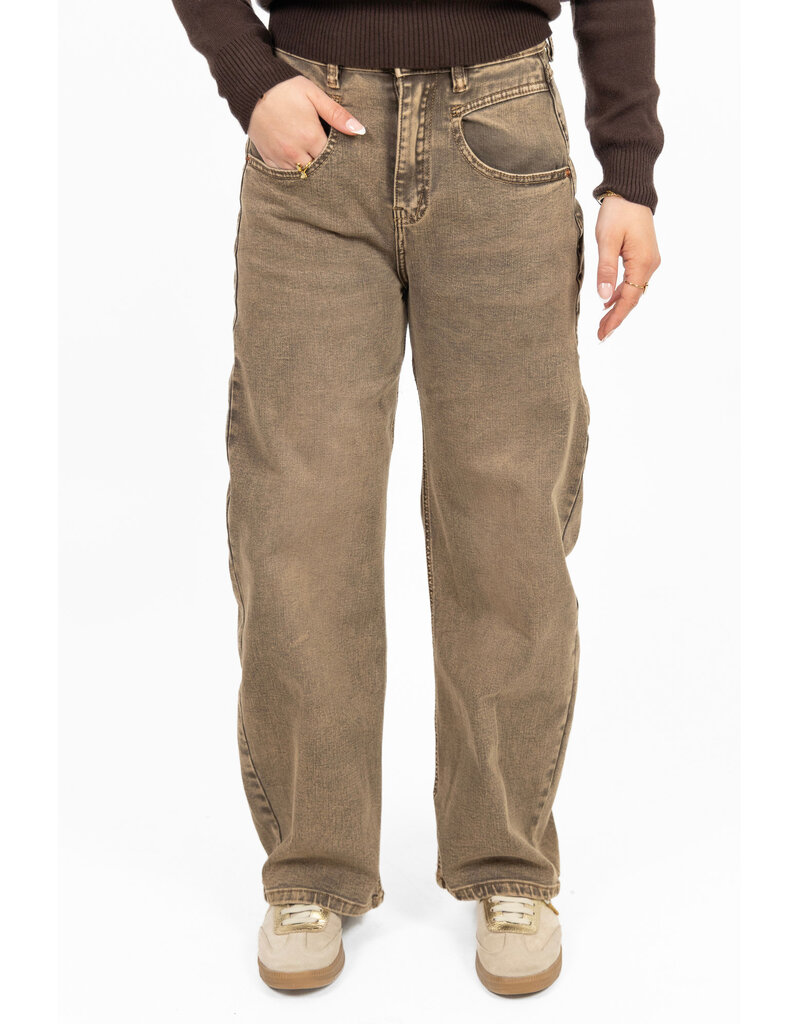 Jewelly Barrel jeans - washed taupe