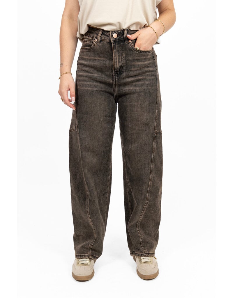 Jewelly Barrel jeans - washed bruin
