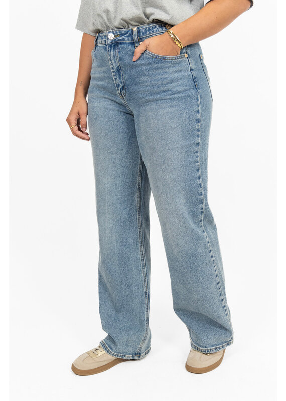 Queen Hearts Jeans met gouden details - blauw