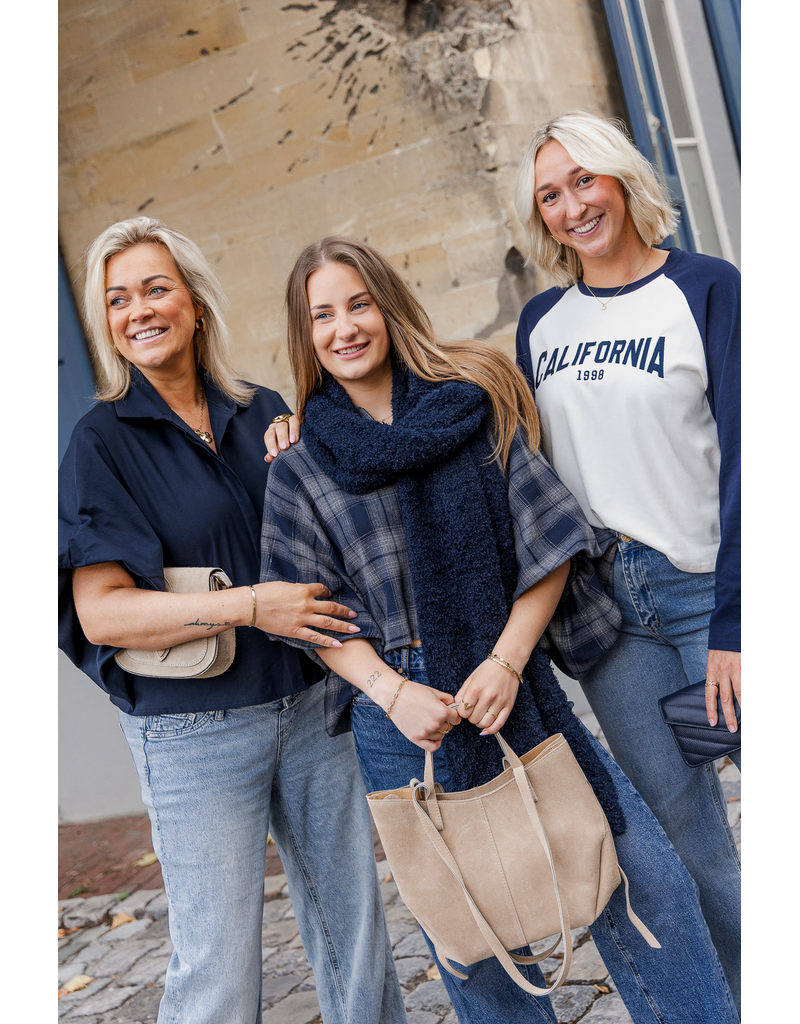 21Jewelz Geruite blouse met kraag - donkerblauw