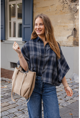 21Jewelz Geruite blouse met kraag - donkerblauw