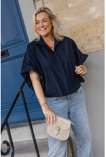 21Jewelz Blauwe oversized blouse in travelstof | 21Jewelz