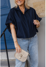 21Jewelz Blauwe oversized blouse in travelstof | 21Jewelz