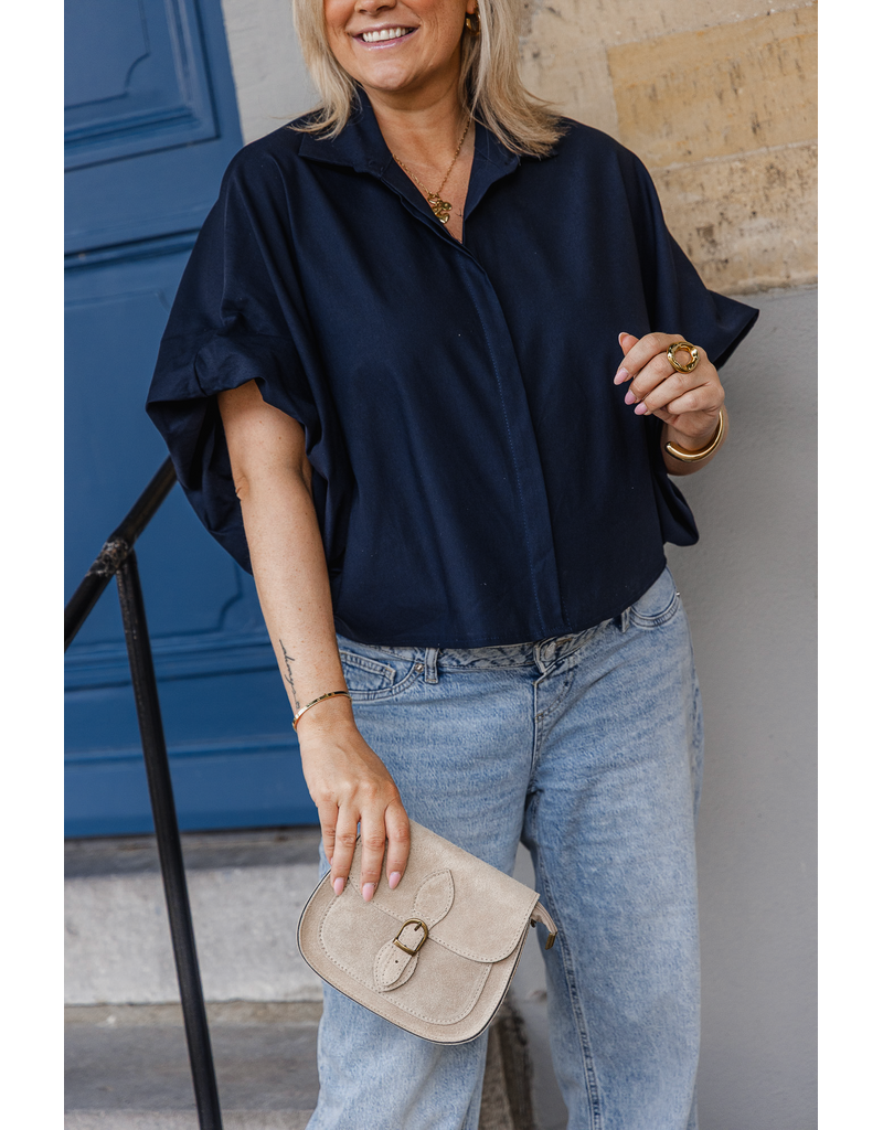 21Jewelz Blauwe oversized blouse in travelstof | 21Jewelz