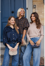 21Jewelz Suede-look jasje met gouden knoopjes - blauw