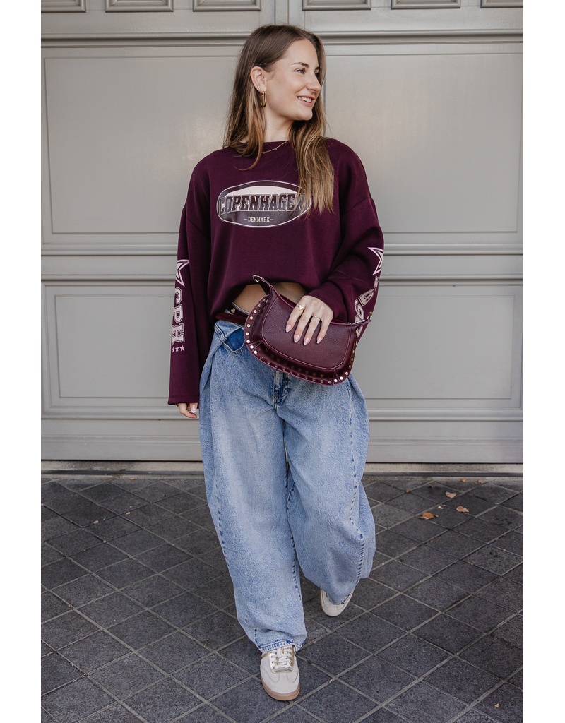 21Jewelz Oversized longsleeve met sterren - bordeaux