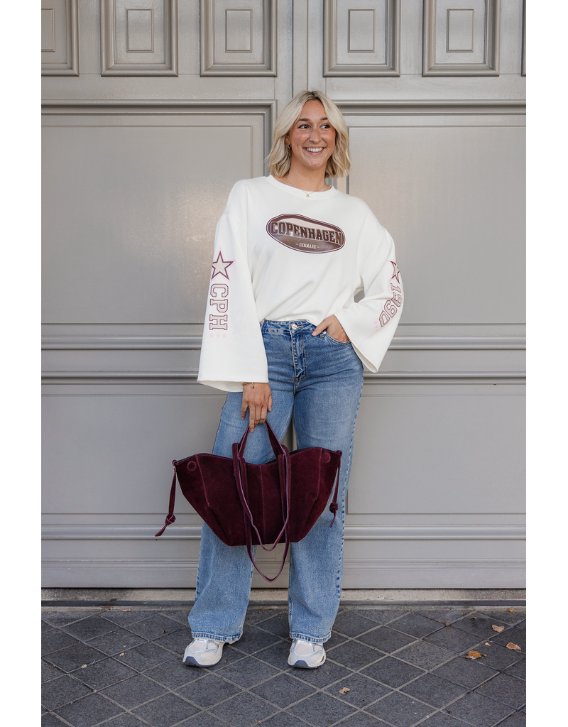 21Jewelz Oversized longsleeve met sterren - ecru