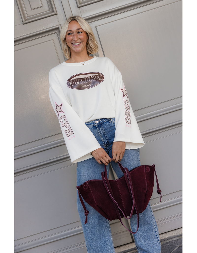 21Jewelz Oversized longsleeve met sterren - ecru