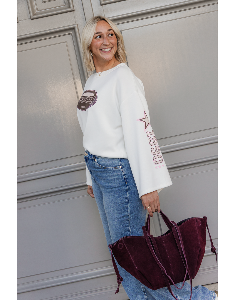 21Jewelz Oversized longsleeve met sterren - ecru