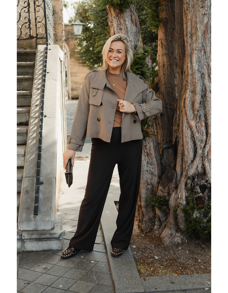 21Jewelz Korte geruite trenchcoat - bruin/beige