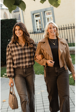 21Jewelz Suede look biker jasje - camel
