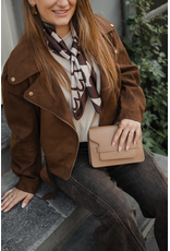 21Jewelz Suede look biker jasje - bruin