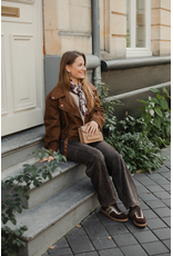 21Jewelz Suede look biker jasje - bruin