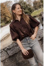21Jewelz Basic blousje met pofmouw - bruin