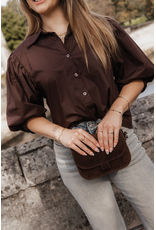 21Jewelz Basic blousje met pofmouw - bruin