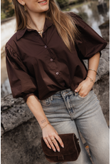 21Jewelz Basic blousje met pofmouw - bruin