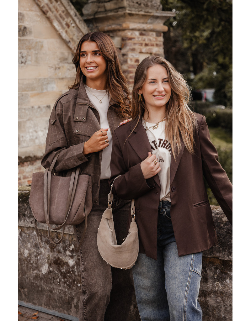 21Jewelz Geruit jasje - taupe