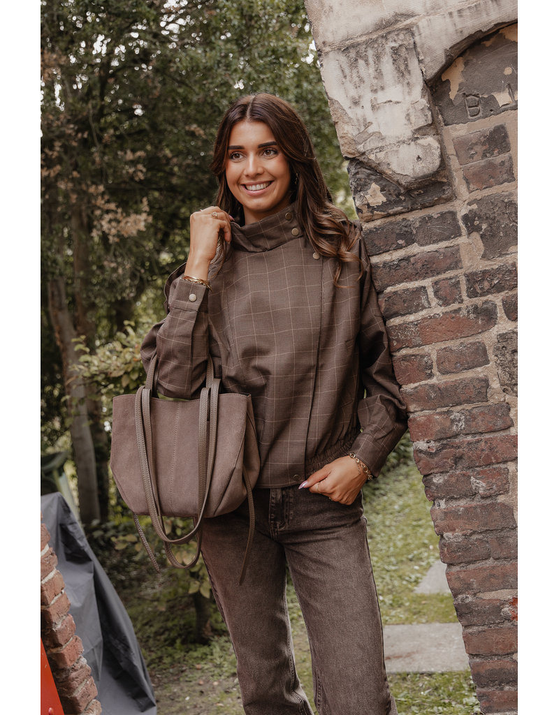 21Jewelz Geruit jasje - taupe
