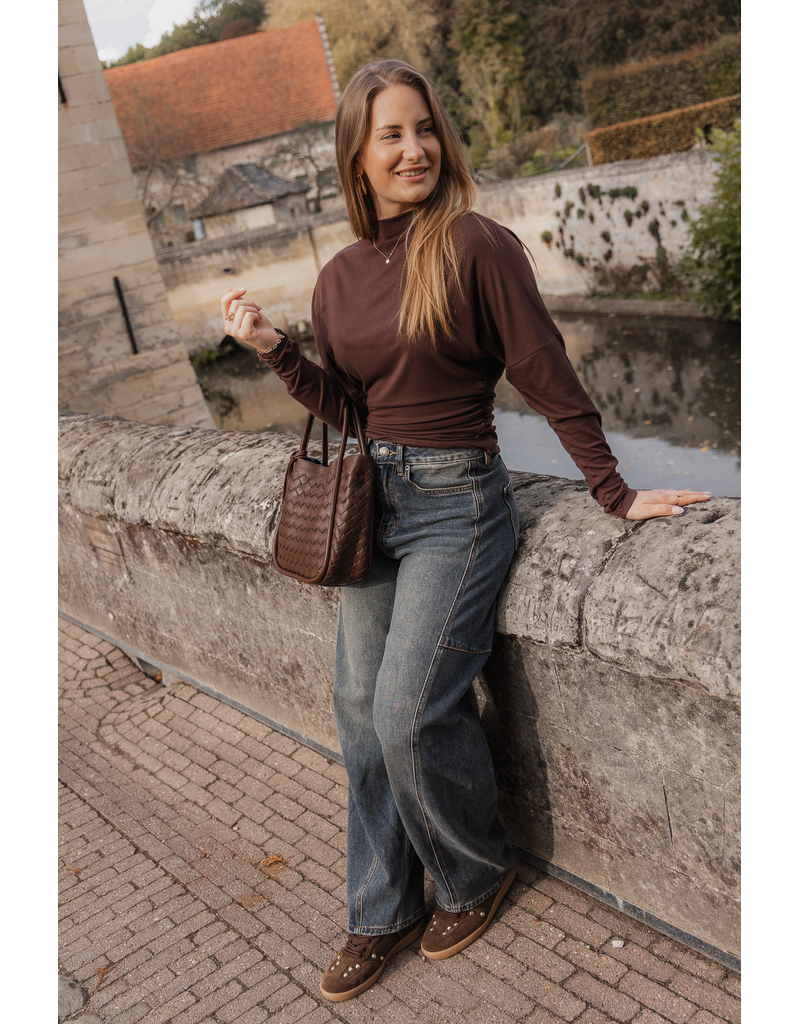 21Jewelz Aansluitende longsleeve met hoge hals - bruin