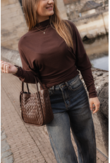 21Jewelz Aansluitende longsleeve met hoge hals - bruin