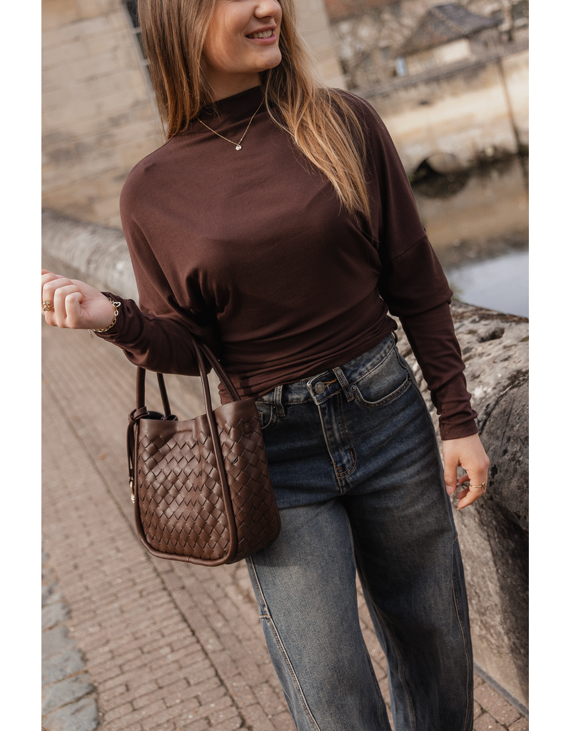 21Jewelz Aansluitende longsleeve met hoge hals - bruin