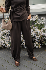 Azzurro Pantalon met knoop - donkerbruin