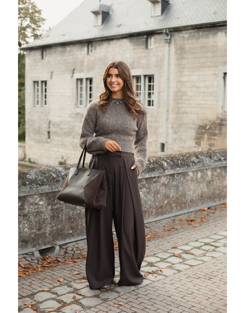 21Jewelz Wollige aansluitende trui - taupe