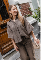 21Jewelz Geruite blouse met kraag - bruin/beige