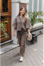 21Jewelz Geruite blouse met kraag - bruin/beige