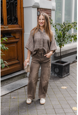 21Jewelz Geruite blouse met kraag - bruin/beige