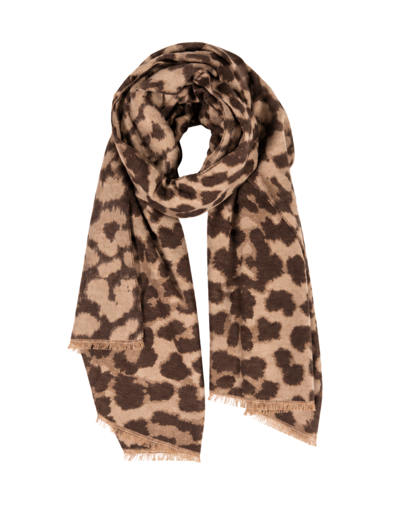 21Jewelz Panterprint sjaal met subtiele glitter - beige/bruin