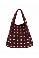 21Jewelz PU shopper met gouden studs - suede burgundy