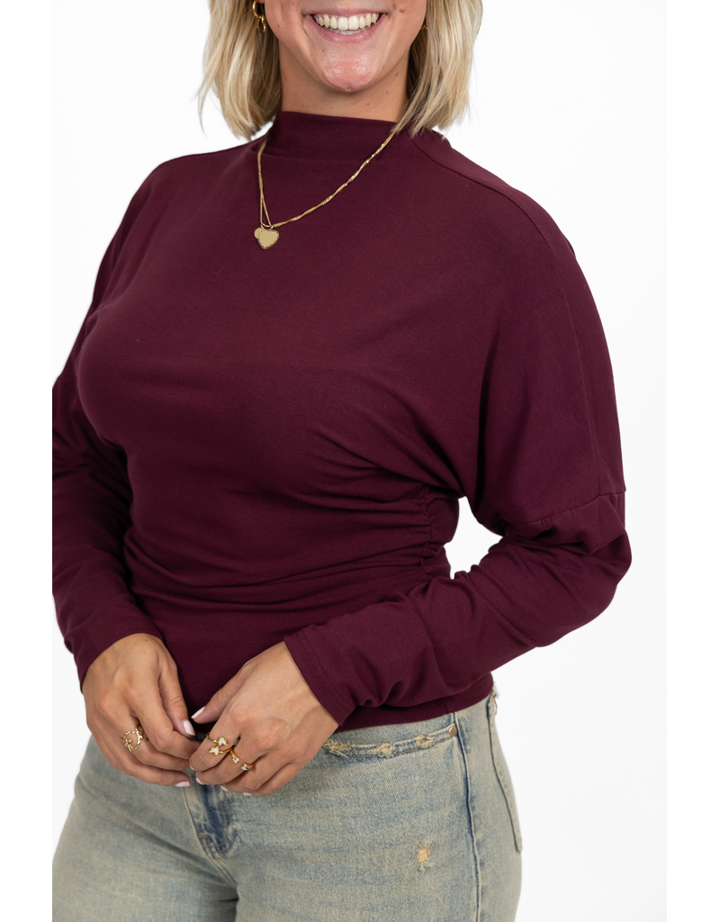 21Jewelz Aansluitende longsleeve met hoge hals - bordeaux