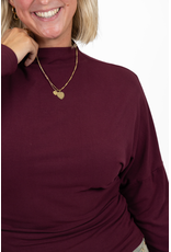 21Jewelz Aansluitende longsleeve met hoge hals - bordeaux