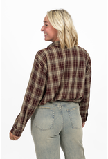 21Jewelz Blouse met glitter en elastiek - bordeaux/beige