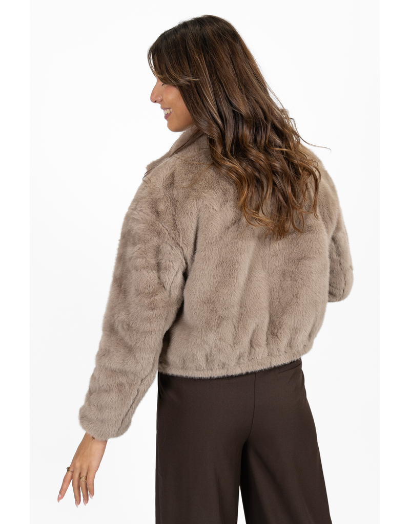21Jewelz Fluffy jas - taupe
